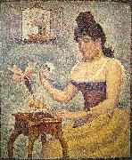 Georges Seurat Young Woman Powdering Herself painting